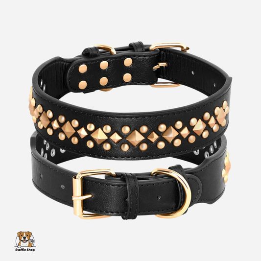 Collier en cuir clouté