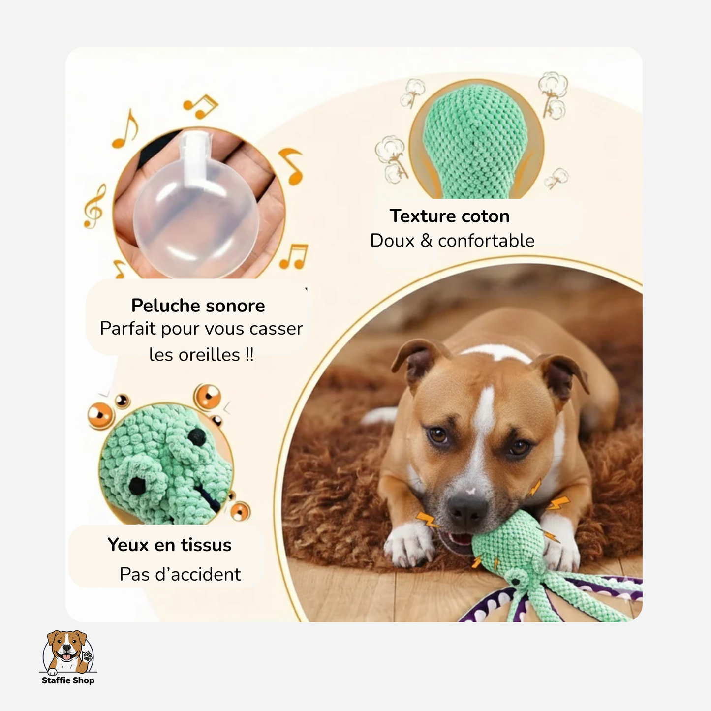 Peluche Pieuvre pour Staffie