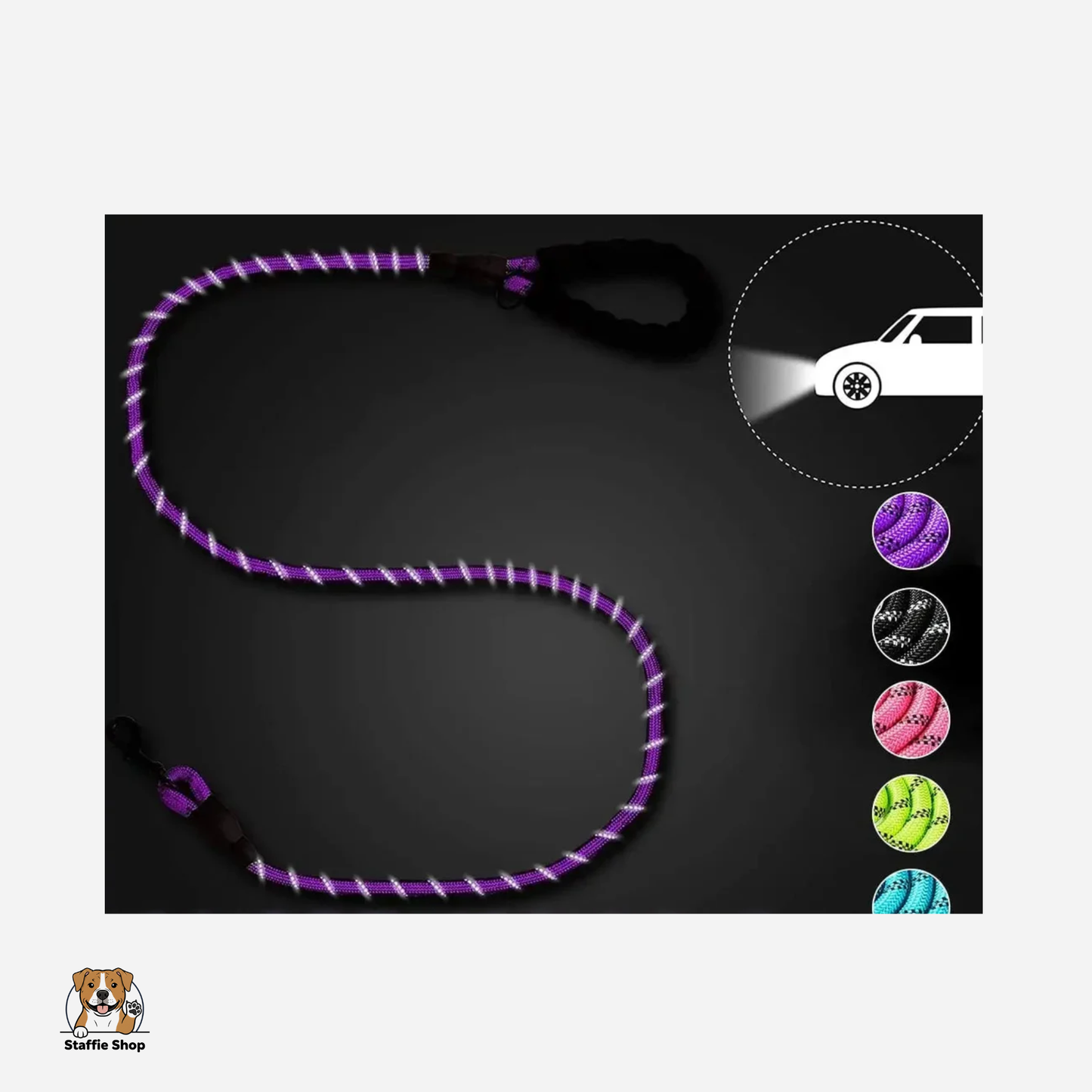 Laisse en Corde réfléchissante Staffie