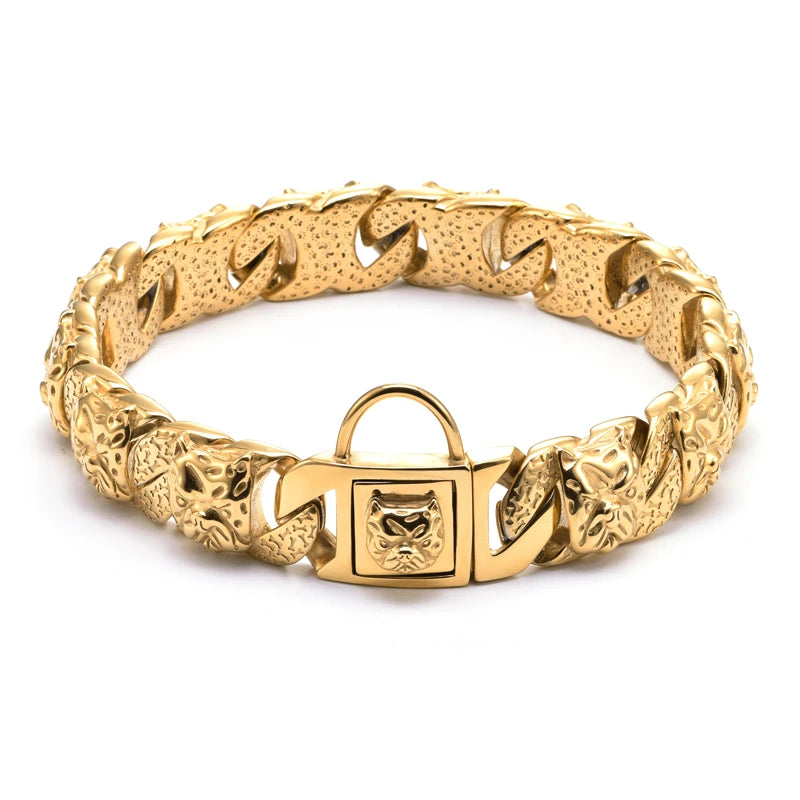 Collier et laisse en acier inoxydable pour Staffie