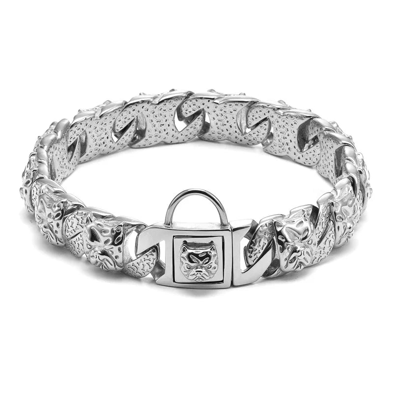 Collier et laisse en acier inoxydable pour Staffie