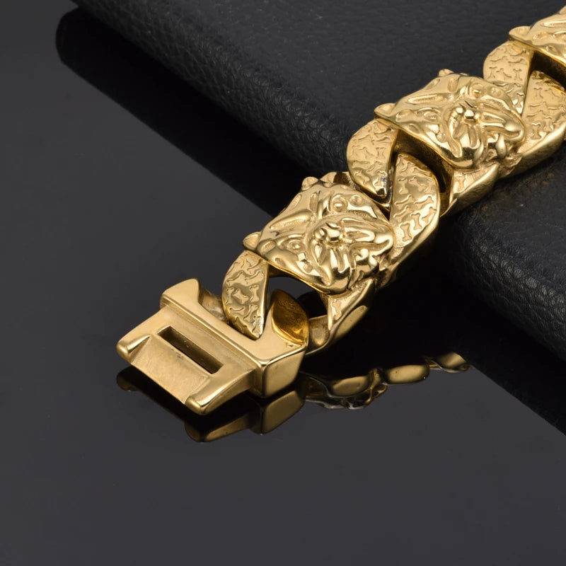 Collier et laisse en acier inoxydable pour Staffie