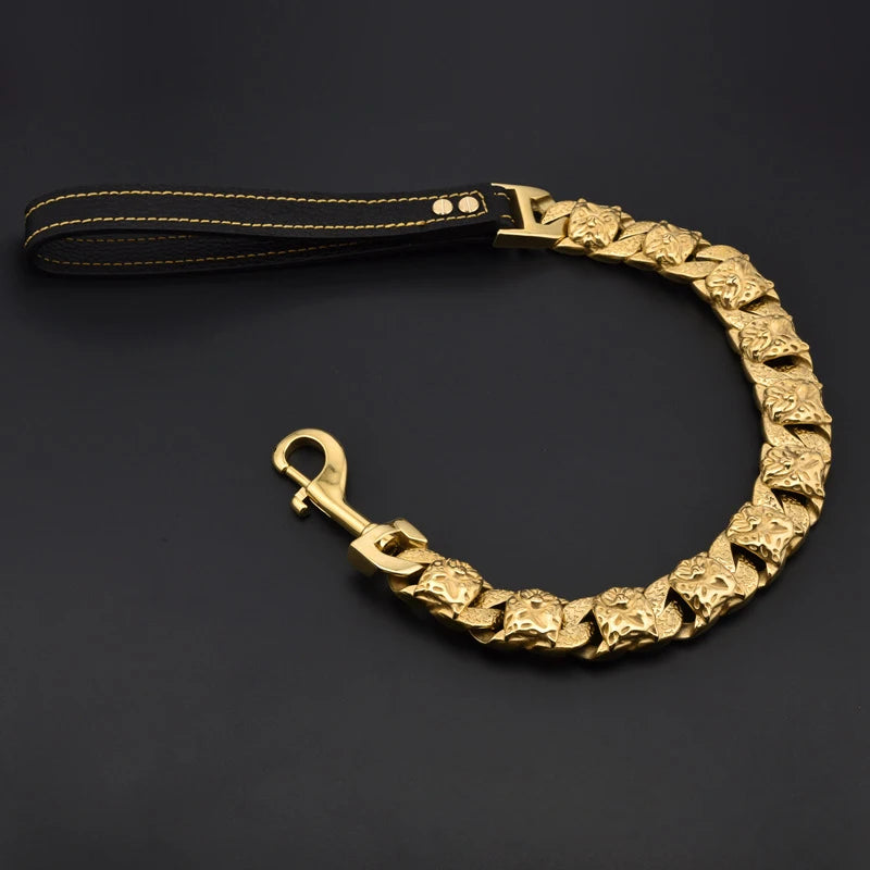 Collier et laisse en acier inoxydable pour Staffie