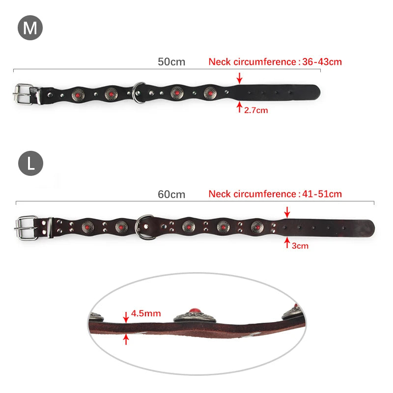 Collier en cuir fantaisie pour Staffie