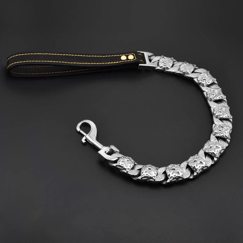 Collier et laisse en acier inoxydable pour Staffie