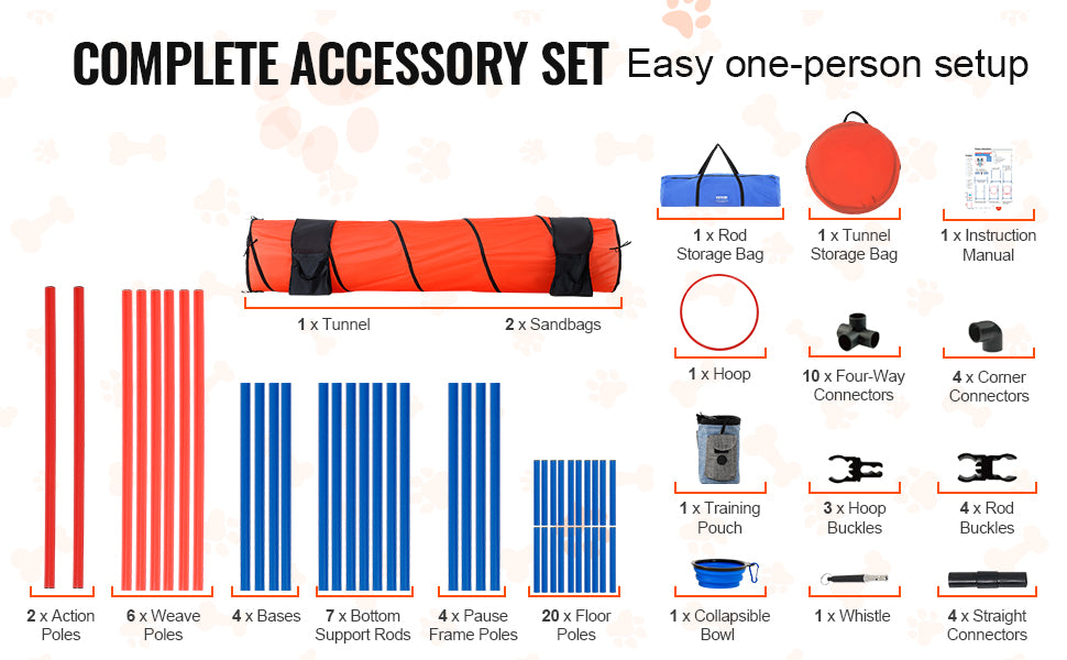 Kit d'accessoires d'agilité pour Staffie