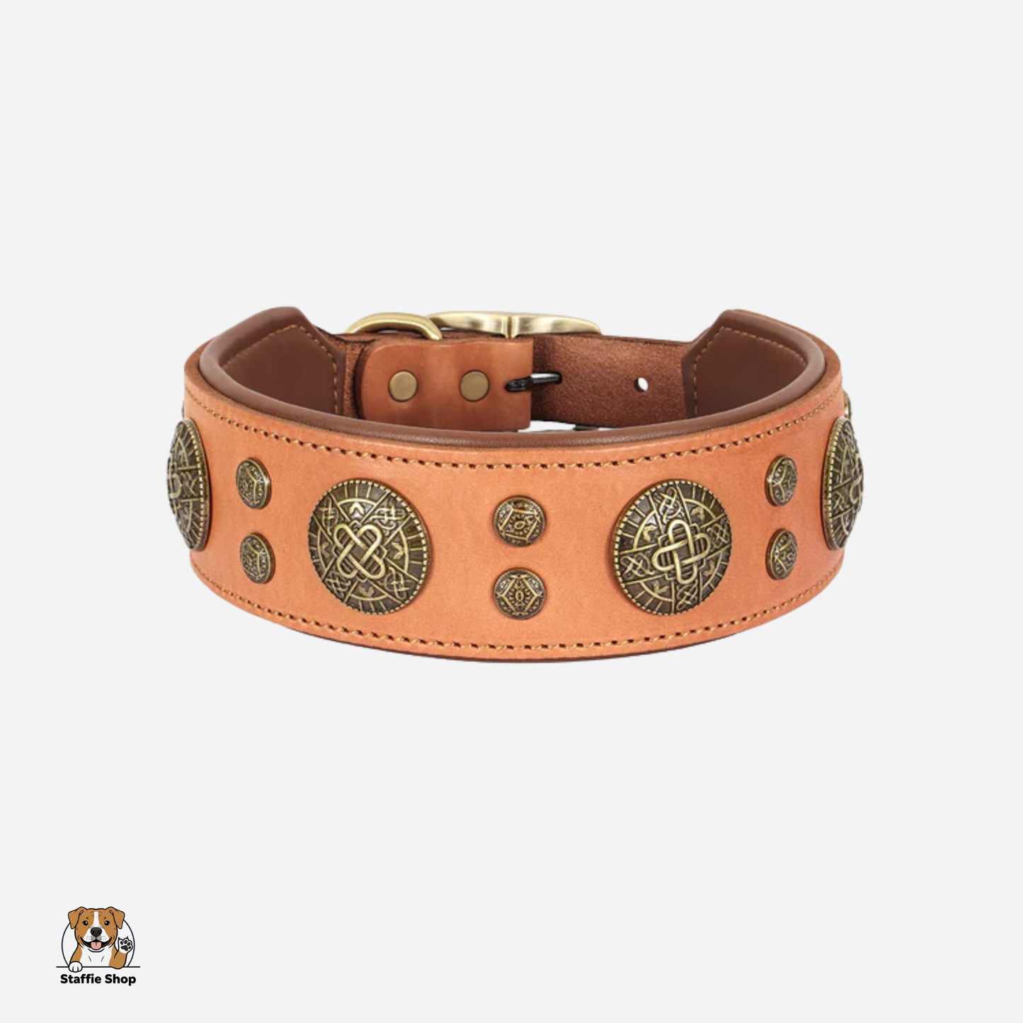Collier en cuir large Staffie