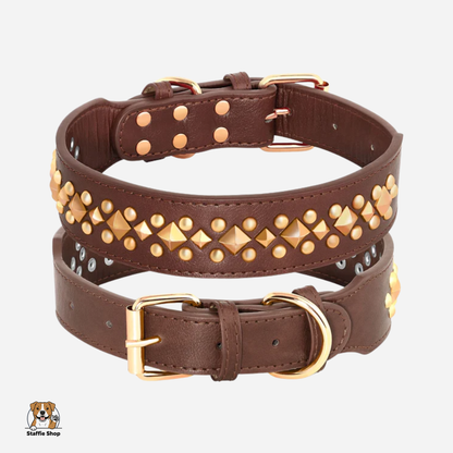 Collier en cuir clouté Staffie