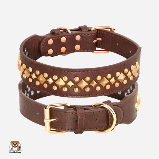 Collier en cuir clouté