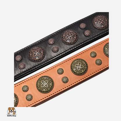 Collier en cuir large Staffie