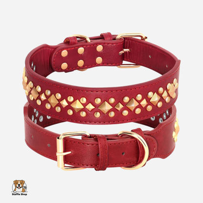 Collier en cuir clouté Staffie