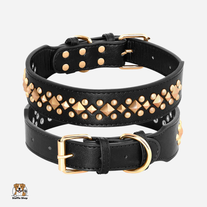 Collier en cuir clouté Staffie