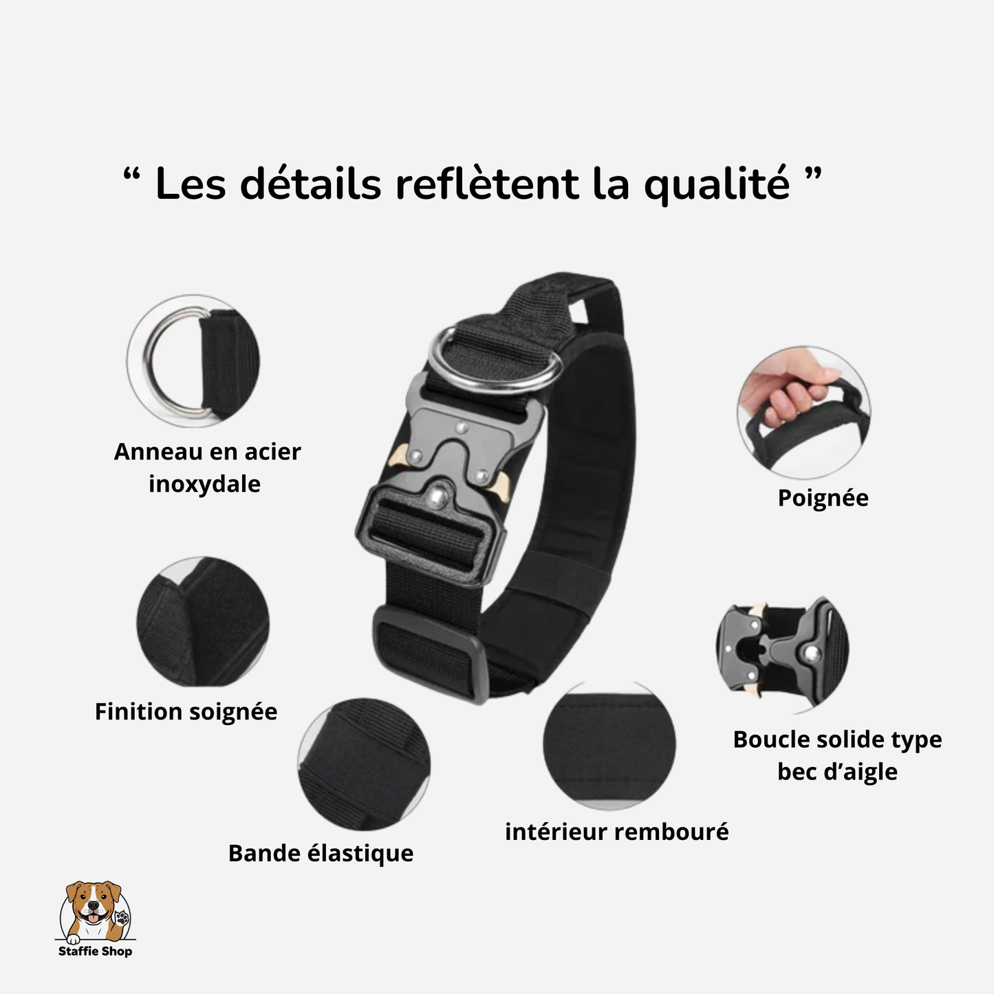 Collier tactique avec poignée