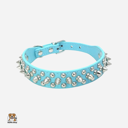 Collier en cuir à petits pics