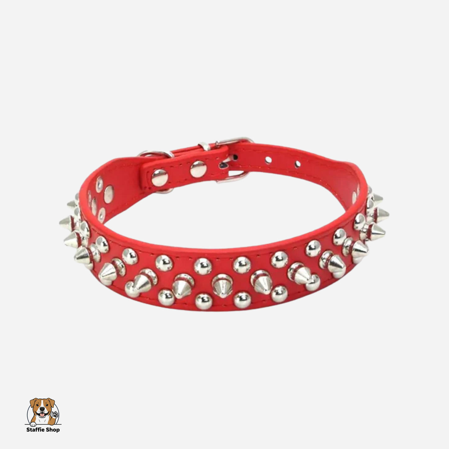 Collier en cuir à petits pics