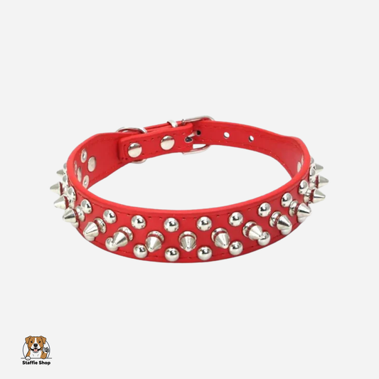 Collier en cuir à petits pics