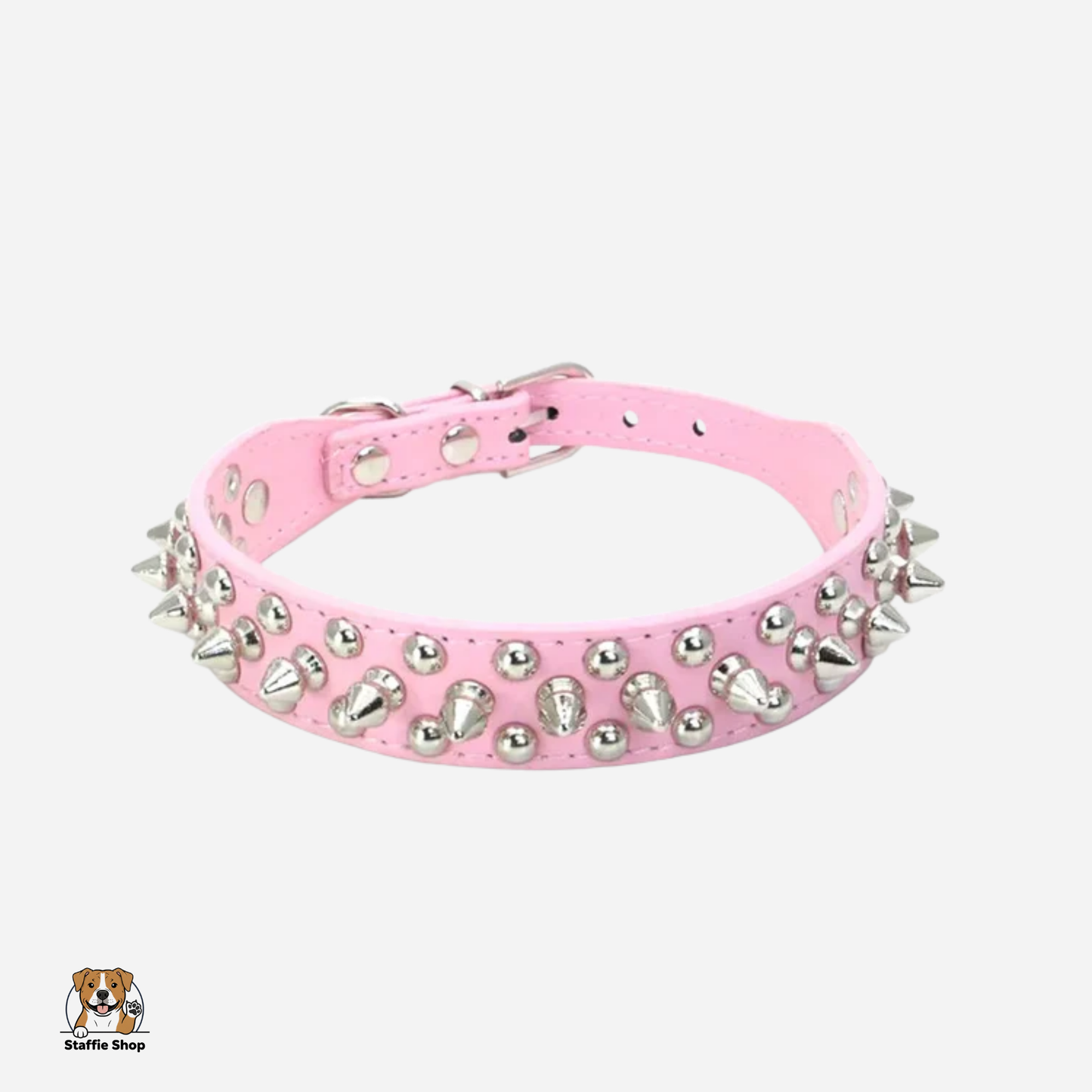 Collier en cuir à petits pics