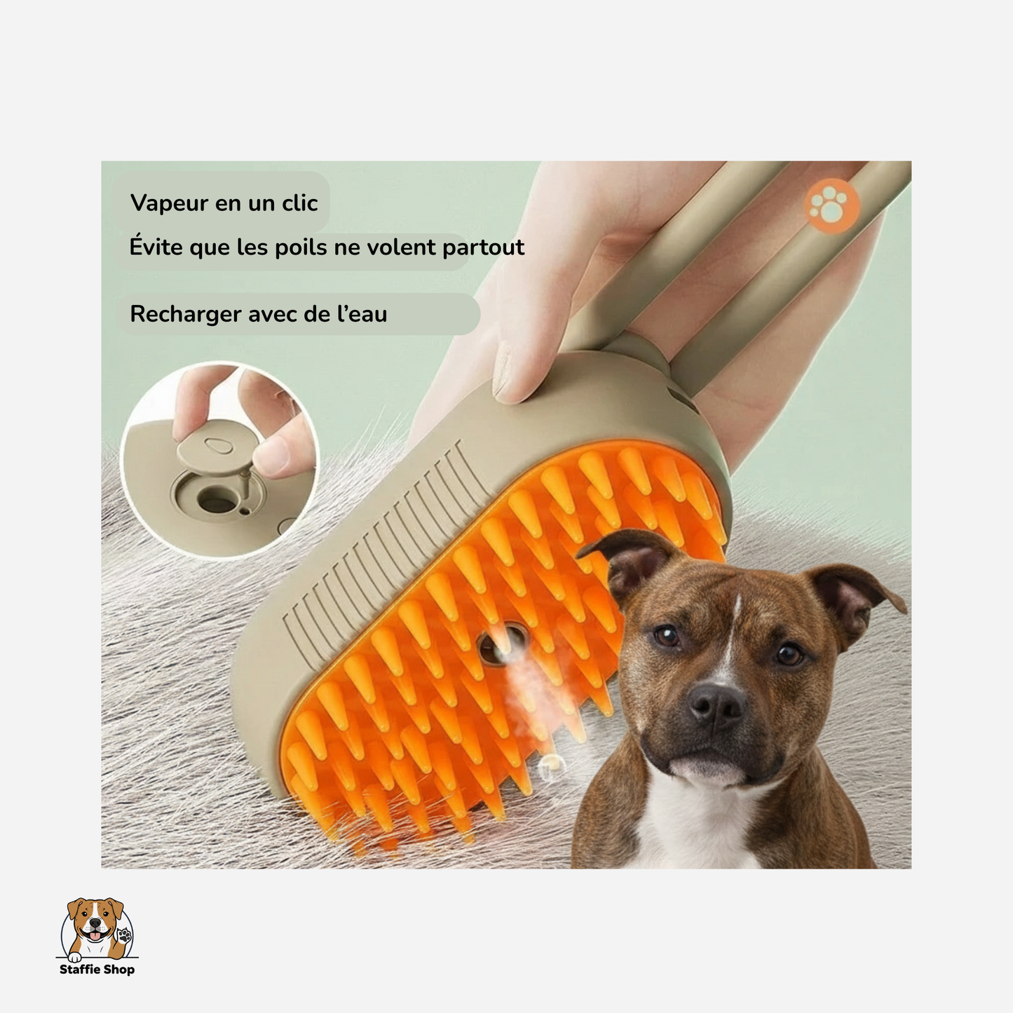 Brosse à vapeur Toilettage pour Staffie