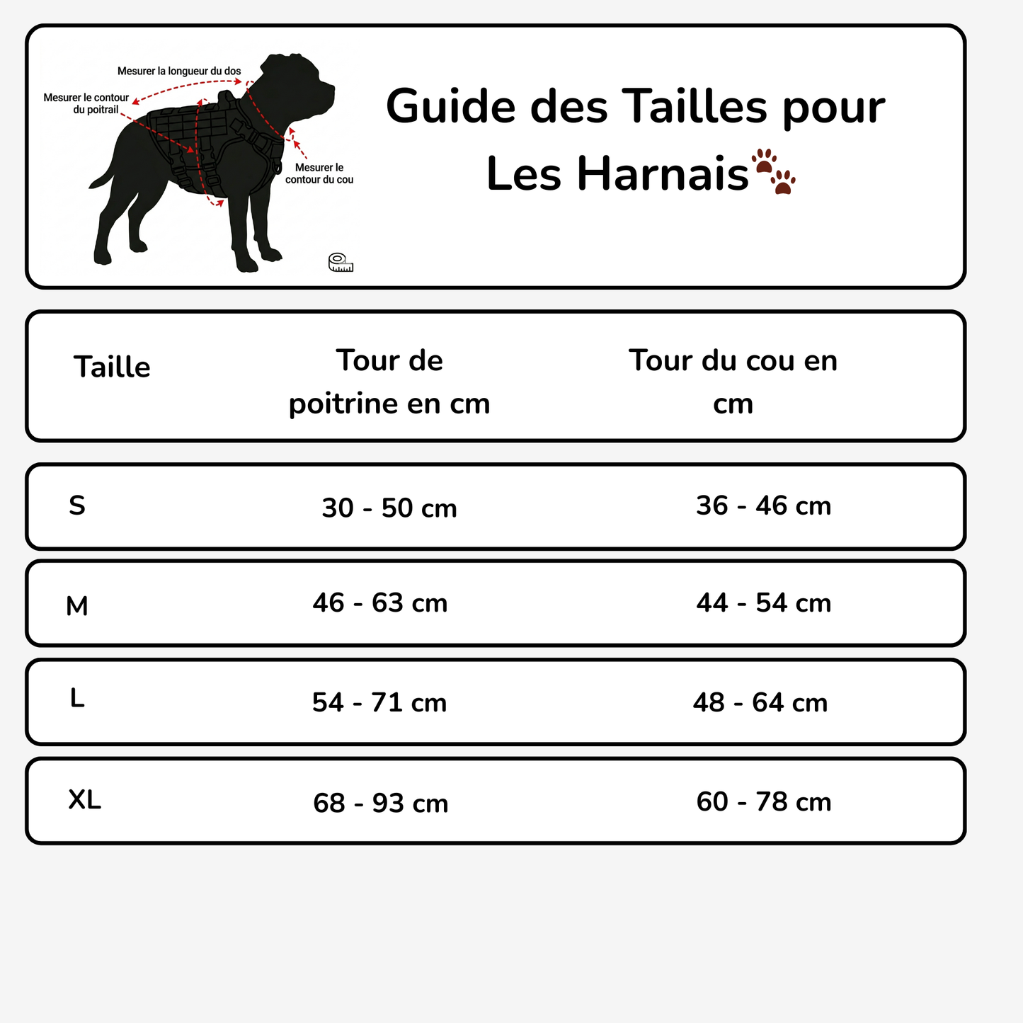 Harnais pour Staffie pochette intégrée pour sachets à déjections