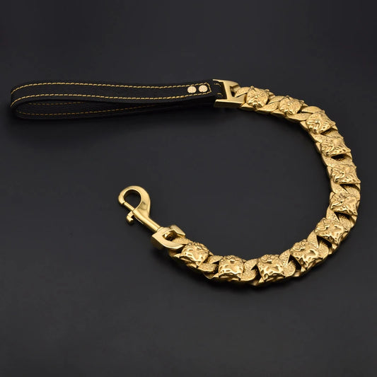 Collier et laisse en acier inoxydable pour Staffie
