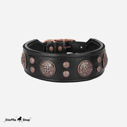 Collier en cuir large pour Staffie