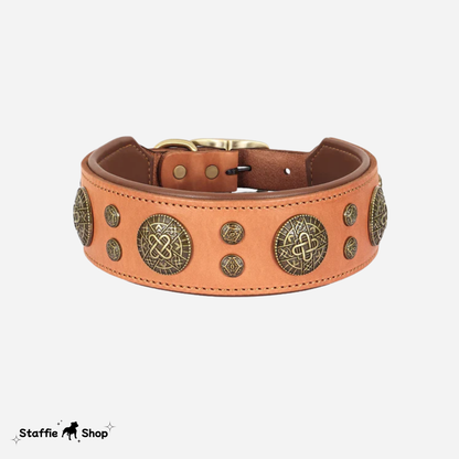 Collier en cuir large pour Staffie
