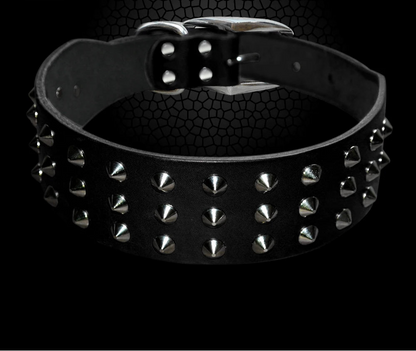 Collier en cuir Large clouté pour Staffie