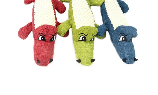 Peluche crocodile pour Staffie